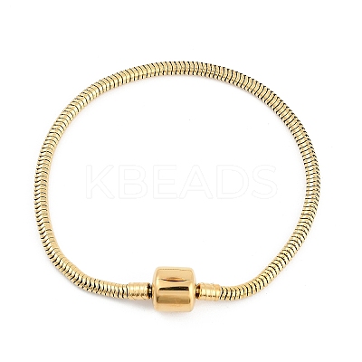 304 Stainless Steel Snake Chain Bracelets for Women Men BJEW-M052-01G-1