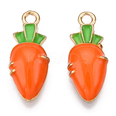 Light Gold Tone Alloy Enamel Pendants ENAM-N056-196-1