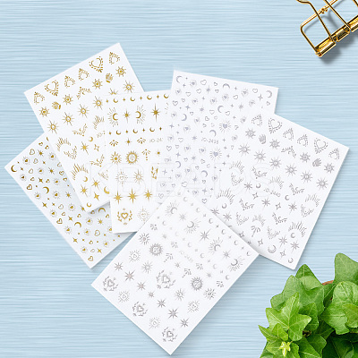 12Pcs 6 Styles Nail Art Stickers Decals FIND-SP0004-60-1