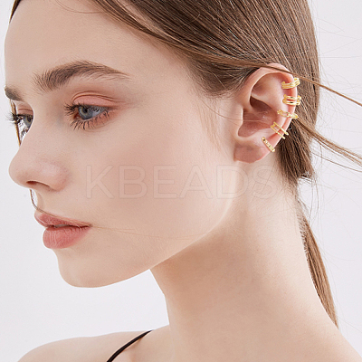 20Pcs 20 Style Multi Line & Leaf & Criss Cross Alloy & Iron Cuff Earrings for Women EJEW-AN0003-53-1