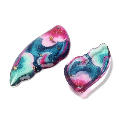 4Pcs 4 Styles Transparent Epoxy Resin Pendants RESI-B032-05A-1