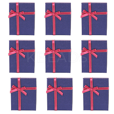 Rectangle Paper Jewelry Set Storage Boxes with Bowknot X1-CON-TAC0014-04B-1