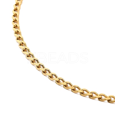 Ion Plating(IP) 304 Stainless Steel Curb Chain Necklace STAS-C079-19G-1