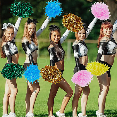 12Pcs 6 Styles Plastic Cheerleading Pom Poms Cheerleading Hand Flowers AJEW-CN0002-99-1