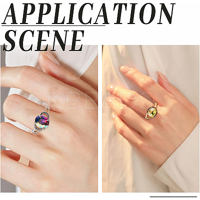 8Pcs 2 Colors Adjustable Brass Solitaire Ring Settings KK-SC0003-93-1