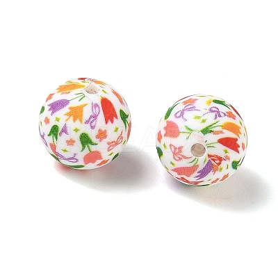 Floral Silicon Beads SL-CBAC986-03C-1