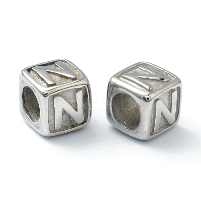 Tarnish Resistant 304 Stainless Steel European Beads STAS-H145-01N-P-1