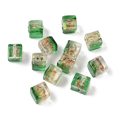 Baking Paint Handmade Gold Sand Lampwork Beads LAMP-P072-01B-06-1