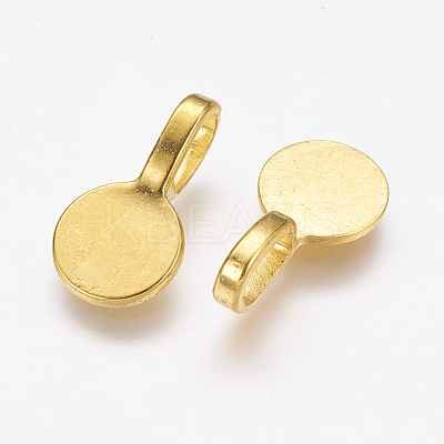 Tibetan Style Alloy Glue On Flat Pad Pendant Bails X-TIBEP-1124-G-FF-1