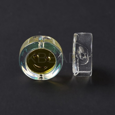 Transparent Spray Painted Glass Beads GLAA-I050-15B-1