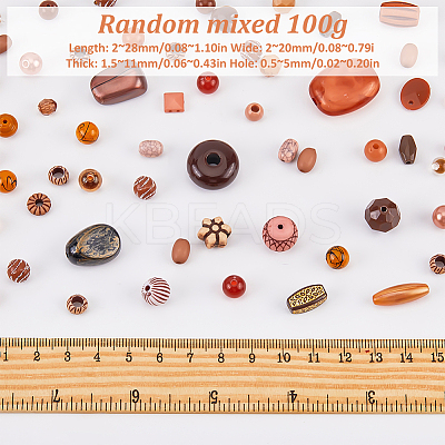 100G 5 Styles Acrylic Beads OACR-SC0001-72B-1