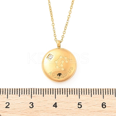 304 Stainless Steel Clear Cubic Zirconia Constellation Pendant Necklaces NJEW-R021-02G-11-1