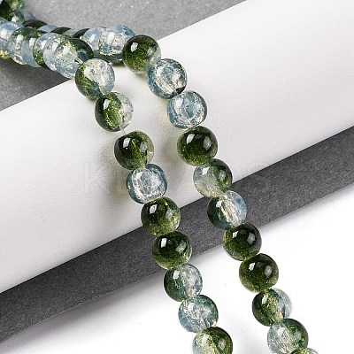 Transparent Crackle Baking Paint Glass Beads Strands DGLA-T003-01B-M-1