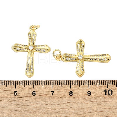 Brass Micro Pave Clear Cubic Zirconia Pendants KK-L235-01A-G-1