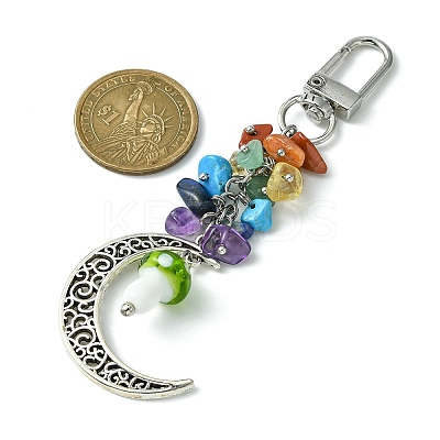 Moon Alloy Pendant Decoraiton HJEW-JM01393-01-1