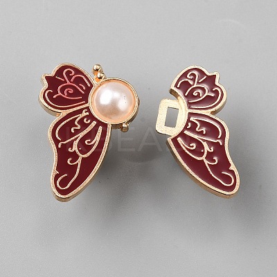 Butterfly Shape Alloy Enamel Adjustable Jean Button Pins FIND-WH0609-77KCG-02-1