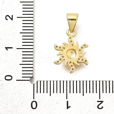 Sun Brass Micro Pave Cubic Zirconia Charms KK-S508-06G-1