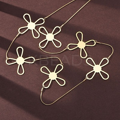 304 Stainless Steel Cross Link Chain Necklaces NJEW-R026-04G-1