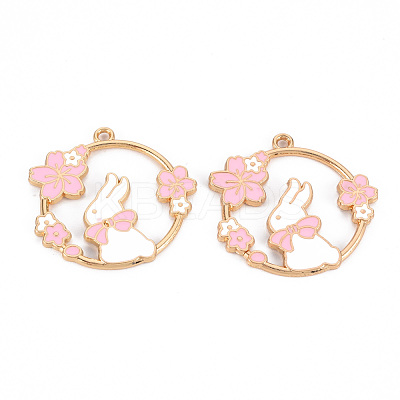 Eco-Friendly Alloy Enamel Pendants ENAM-T011-54-NR-1