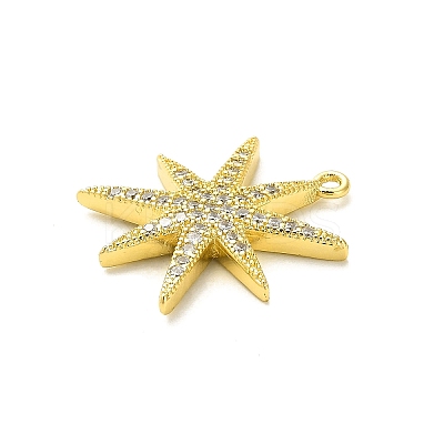 Rack Plating Brass Micro Pave Clear Cubic Zirconia Pendants KK-L210-011G-1