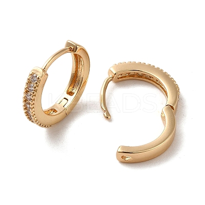 Brass Micro Pave Cubic Zirconia Hoop Earrings EJEW-C073-37KCG-1