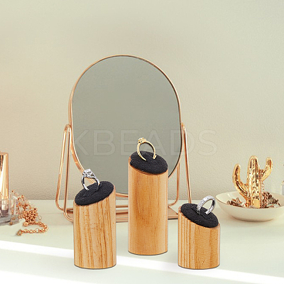 3Pcs 3 Sizes Wood Jewelry Finger Ring Displays Stands RDIS-WH0011-36A-01-1