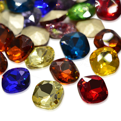 Glass Pointed Back Rhinestone Cabochons RGLA-A003-14x7mm-M-1