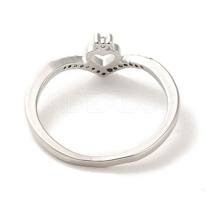 Brass Micro Pave Cubic Zirconia Rings for Women RJEW-E295-03P-1