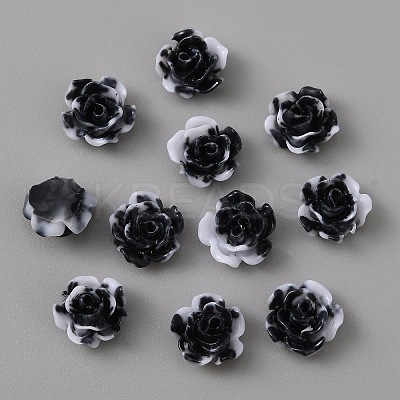 Camellia Resin Cabochons MRMJ-WH0064-51B-13-1
