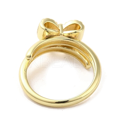 Rack Plating Brass Micro Pave Cubic Zirconia Finger Ring RJEW-C072-33C-G-1