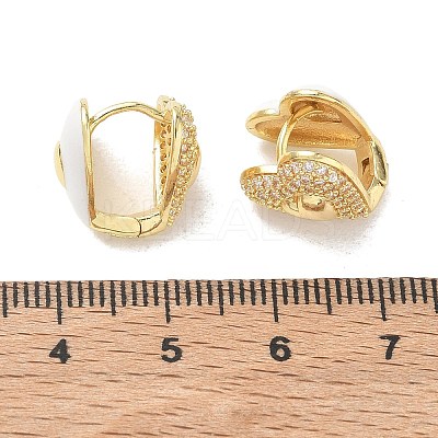 Brass Micro Pave Cubic Zirconia Hoop Earrings KK-CBA98BA-08G-D-1