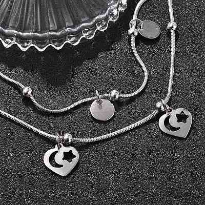 304 Stainless Steel Multi-strand Bracelets BJEW-Q038-08P-1