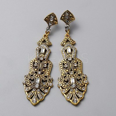 Crystal Rhinestone Teardrop Dangle Stud Earrings EJEW-WH0017-14A-1