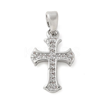 Brass Micro Pave Cubic Zirconia Pendants KK-U056-32P-1