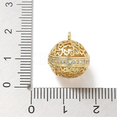 Rack Plating Brass Micro Pave Clear Cubic Zirconia Pendants KK-L224-005G-1