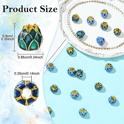 10Pcs Golden Plated Alloy European Beads MPDL-YW0001-05A-1