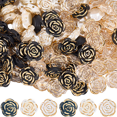 150Pcs 3 Styles Transparent Resin Pearl Beads RESI-PA0001-02B-1