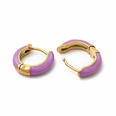 Ion Plating(IP) Enamel Hoop Earrings EJEW-G344-02G-03-1