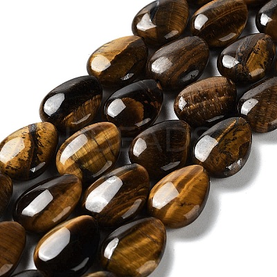 Natural Teardrop Tiger Eye Beads Strands G-L242-26-1