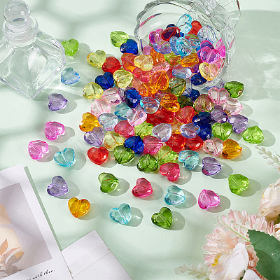 120Pcs 12 Colors Transparent Acrylic Beads TACR-AR0001-29-1