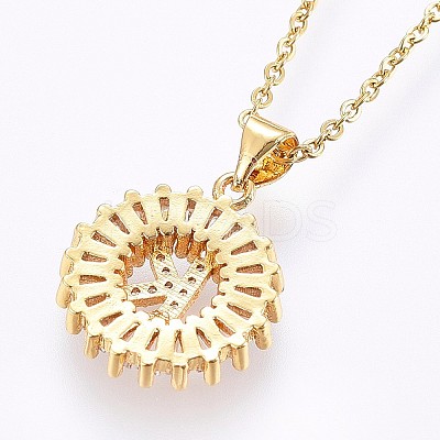 304 Stainless Steel Initial Pendant Necklaces X-NJEW-H486-30G-K-1