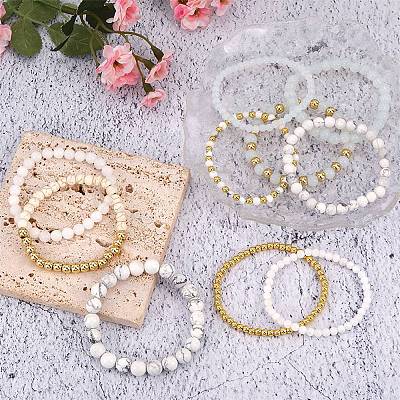 10Pcs 10 Styles Round Natural Dyed Malaysia Jade & White Jade BJEW-SW001578-1