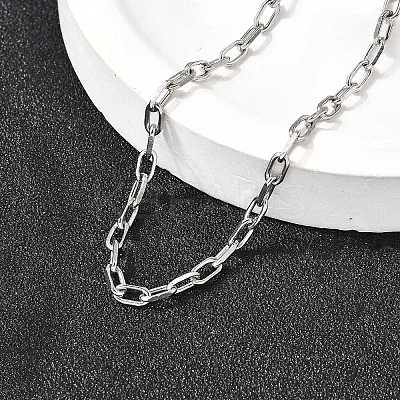 304 Stainless Steel Paperclip Chain Bracelets for Women Men BJEW-A050-03P-1
