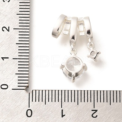 Brass Micro Pave Cubic Zirconia Pendants KK-C085-12S-1