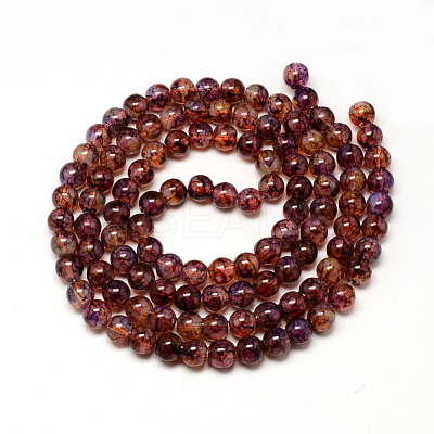 Baking Paint Glass Beads Strands X-DGLA-Q023-8mm-DB61-1