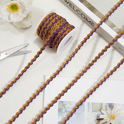 17M Sparkle Polyester Metallic Wavy Fringe Trim Ribbon OCOR-GF0004-47B-1