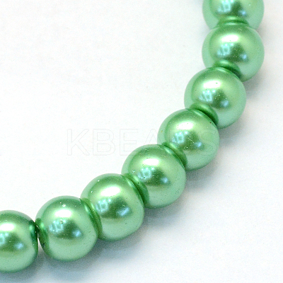 Baking Paint Pearlized Glass Pearl Round Bead Strands HY-Q003-10mm-69-1