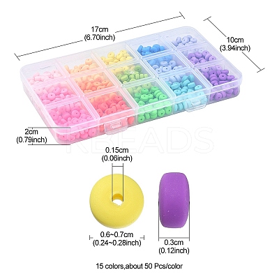 750Pcs 15 Colors Handmade Polymer Clay Beads CLAY-YW0001-73-1