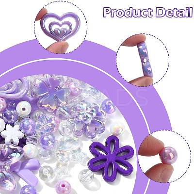 100Pcs 19 Styles Transparent & Opaque Acrylic Beads MACR-FS0002-37-1