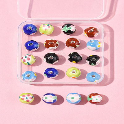 20Pcs 5 Colors Handmade Porcelain Beads PORC-FS0001-18-1